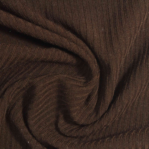 Polyester Stretch Rib Knit Fabric, 270 gsm, 144 cm — Brown