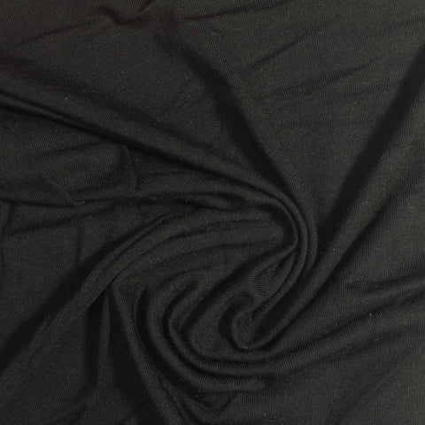 Viscose Stretch Jersey Knit Fabric, 170 gsm, 175 cm — Black