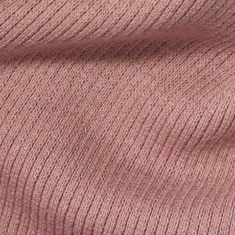 Dusty Rose Rib Knit, Cotton-Poly