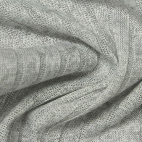 100% Polyester Rib Knit Fabric, 205 gsm, 155 cm — Grey