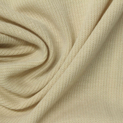 Polyester Stretch Rib Knit Fabric, 220 gsm, 150 cm — Beige
