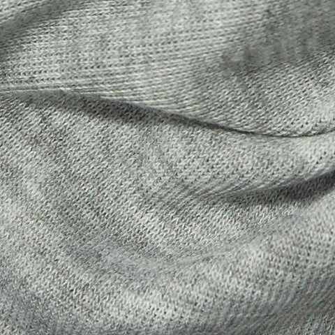 Light Grey Marl Rib Knit, Polyester, 250 gsm, 180 cm