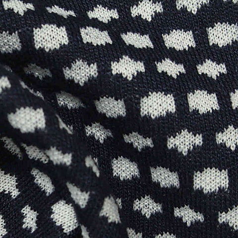 Jacquard Cotton Polyester Knit Fabric, 270 gsm, 175 cm — Navy