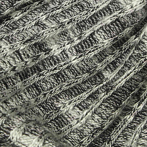Black Heathered-Marl Rib Knit, Viscose-Poly, 185 gsm, 153 cm