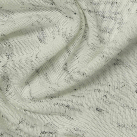 Off-White Marl Jersey Knit, Polyester