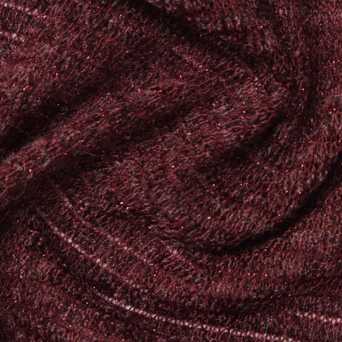 Marled Burgundy Flecks Chunky Knit, Poly-Viscose