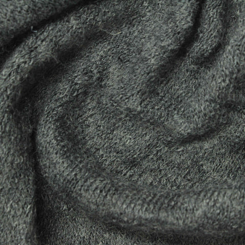 Acrylic Polyester Blend Chunky Knit Fabric, 201 gsm, 157 cm — Grey