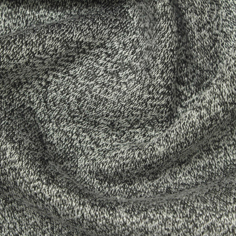 Black Marl Chunky Knit, Poly-Cotton, 280 gsm