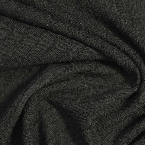 Jacquard Polyester Viscose Stretch Rib Knit Fabric, 200 gsm, 160 cm — Green