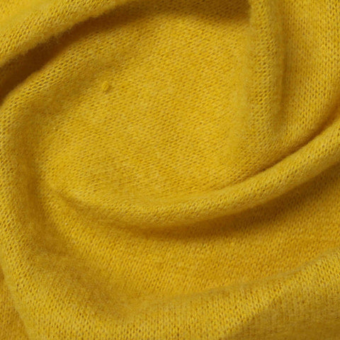 Brushed 100% Polyester Chunky Knit Fabric, 185 gsm, 165 cm — Yellow