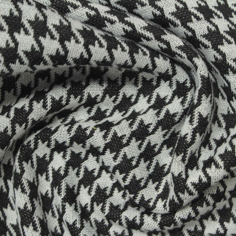 Black Houndstooth Jacquard, Polyester, 225 gsm