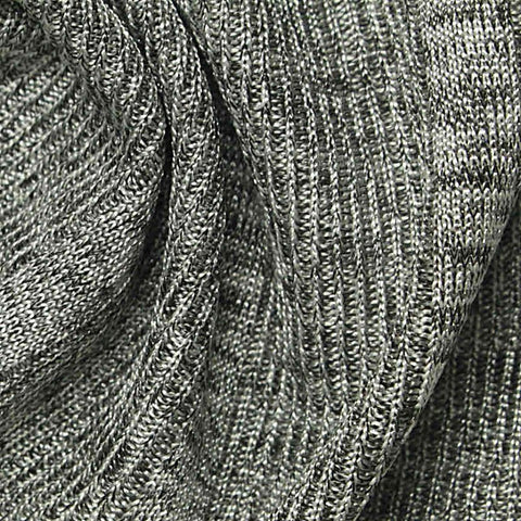 Grey Check Rib Knit, Polyester