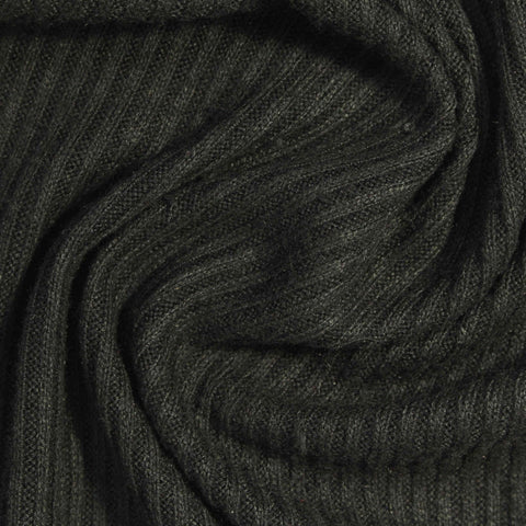 Viscose Polyester Blend Rib Knit Fabric, 230 gsm, 165 cm — Green