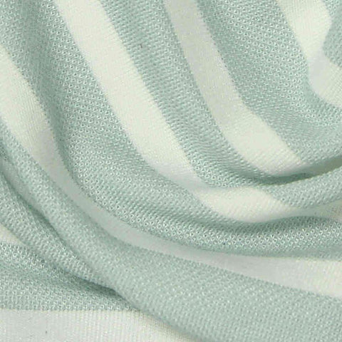 Light Green Stripe Knit, Nylon-Poly
