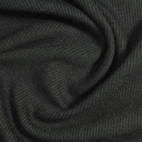 Polyester Viscose Stretch Rib Knit Fabric, 310 gsm, 110 cm — Green