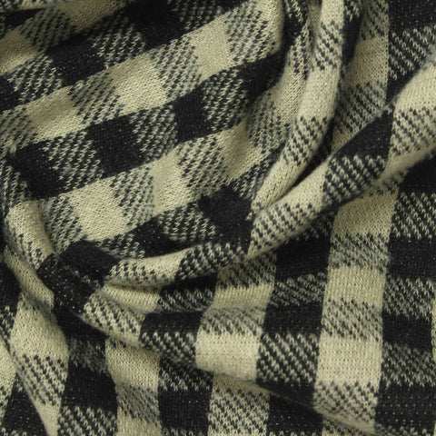 Black Plaid Jacquard, Cotton-Tencel Lyocell