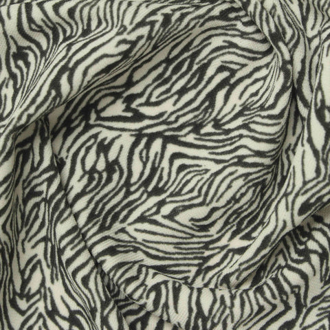 Black Zebra Jersey Knit, Viscose, 210 gsm
