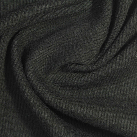 100% Cotton Rib Knit Fabric, 140 gsm, 112 cm — Black