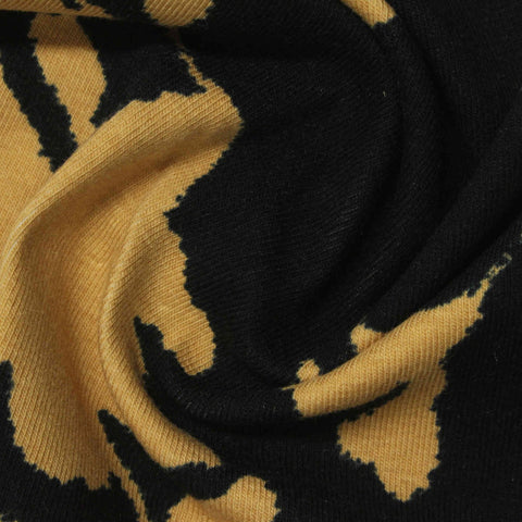 Black Animal Print Rib Knit, Cotton