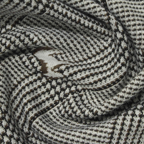 Brown Houndstooth Jacquard, Polyester, 340 gsm
