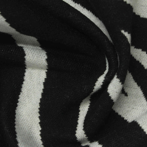 Black Zebra Jacquard, Poly-Viscose