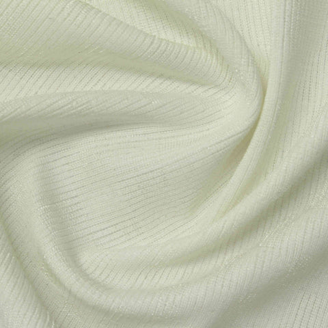 Jacquard Polyester Stretch Knit Fabric, 208 gsm, 155 cm — White