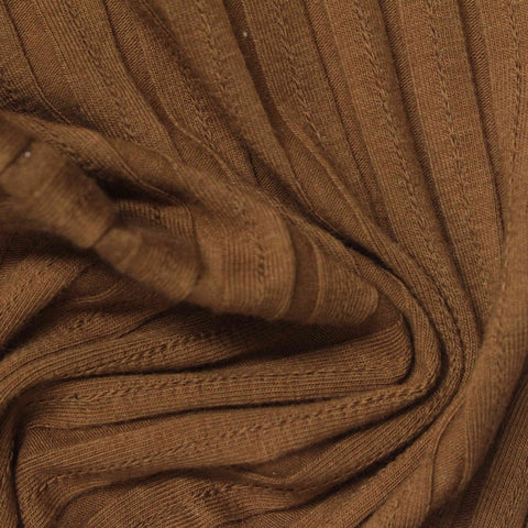 Brown Dash Rib Knit, Cotton