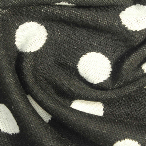 Black Polka-Dot Jacquard, Poly-Viscose