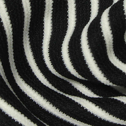 Black Horizontal-Stripe Knit, 280 gsm