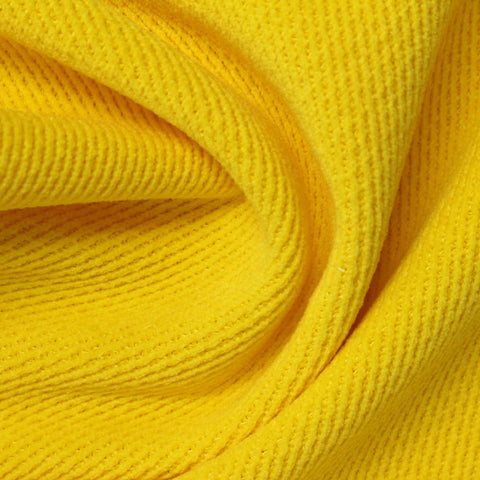 Slub Polyester Stretch Chenille Fabric, 348 gsm, 165 cm — Yellow