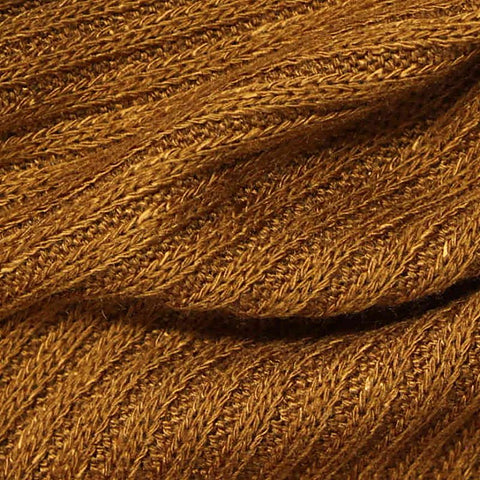 Brown Ribbed Rib Knit, Poly-Viscose