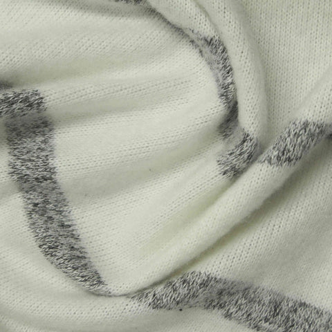 Grey Horizontal-Stripe Chunky Knit, Poly-Viscose, 230 gsm