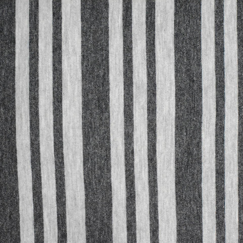 Dark Grey Stripes Jersey Knit, Cotton-Poly, 147 gsm