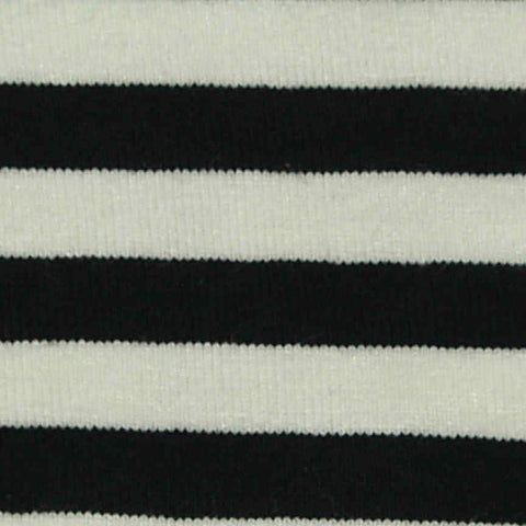 Black Horizontal-Stripe Knit, Viscose, 270 gsm