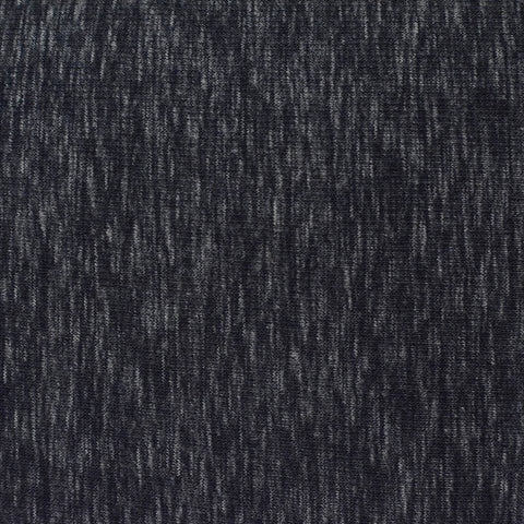 Dark Grey Marl Rib Knit, Cotton, 303 gsm