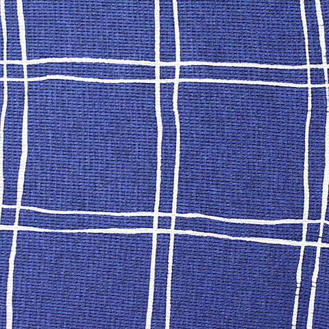 White Irregular-Check Waffle Knit, Viscose