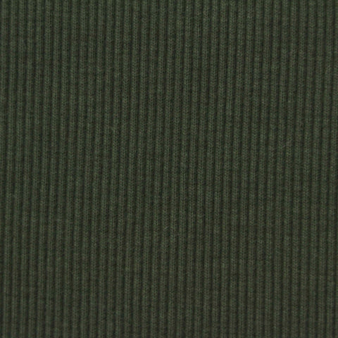 Cotton Polyester Stretch Rib Knit Fabric, 385 gsm, 130 cm — Green