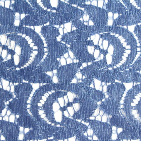Blue Floral Lace, Cotton-Nylon