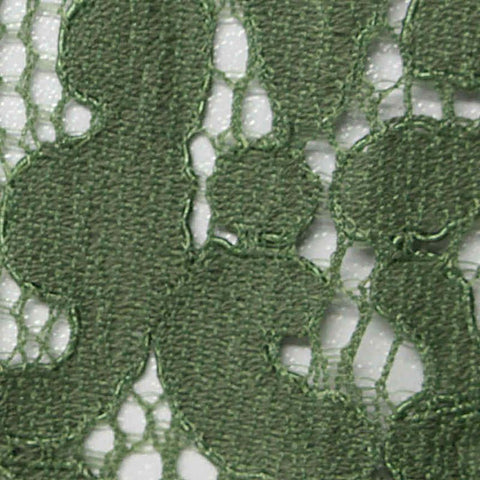 Olive Floral Lace, Cotton-Nylon