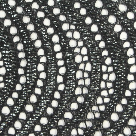 Black Openwork Lace, Nylon-Metallic