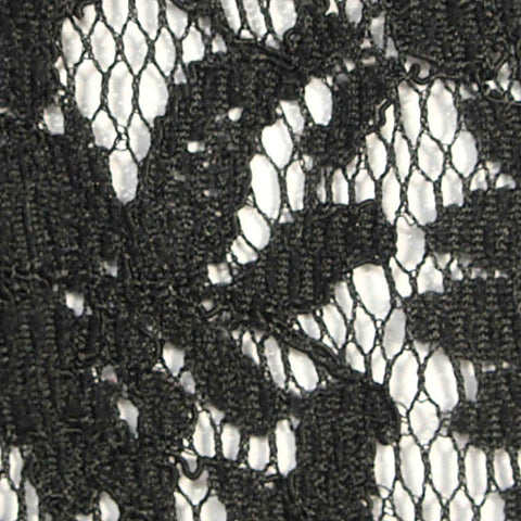 Black Floral Lace, Cotton-Nylon, 115 cm