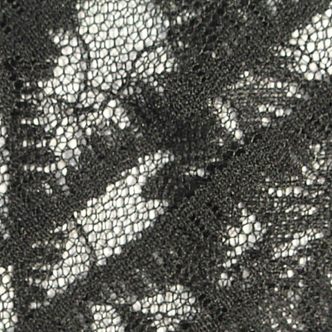Black Abstract-Floral Lace, Polyester