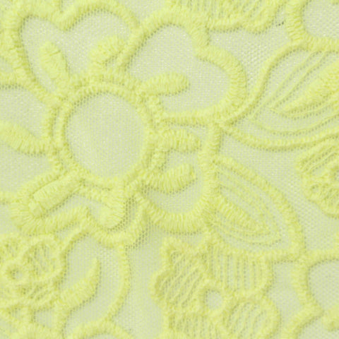 Yellow Floral Mesh, Cotton-Nylon