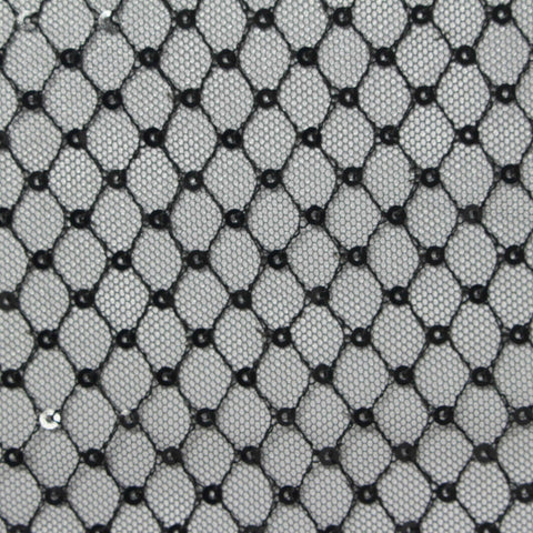 Black Dots Knit, Polyester, 130 cm