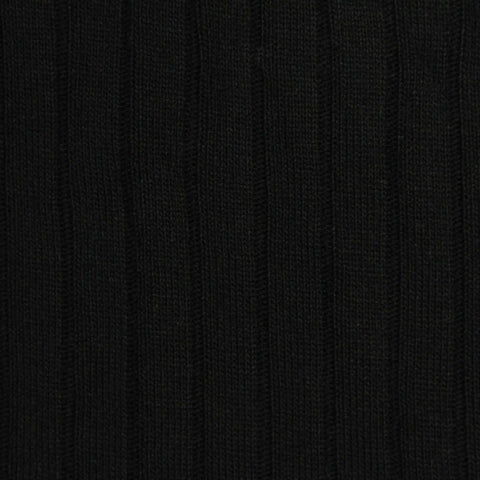 100% Polyester Rib Knit Fabric, 290 gsm, 165 cm — Black