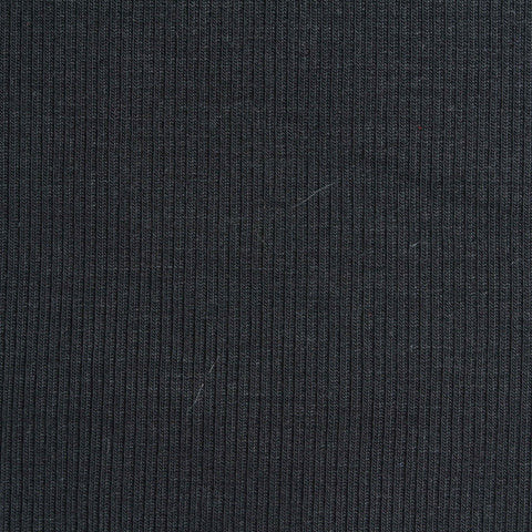 Viscose Stretch Rib Knit Fabric, 280 gsm, 125 cm — Black