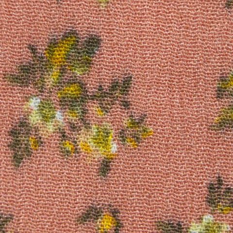 Yellow Floral Linen-Look, Viscose