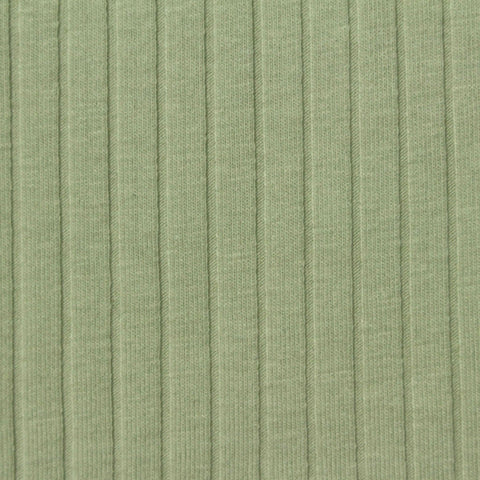 Polyester Cotton Stretch Rib Knit Fabric, 180 gsm, 165 cm — Green