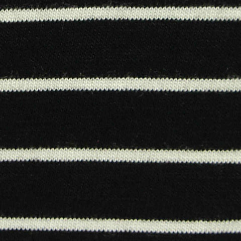 Black Horizontal-Stripe Knit, Viscose, 165 gsm