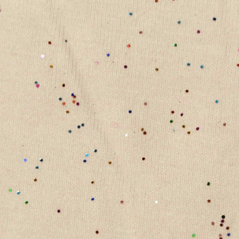 Beige Glitter Jersey Knit, Cotton
